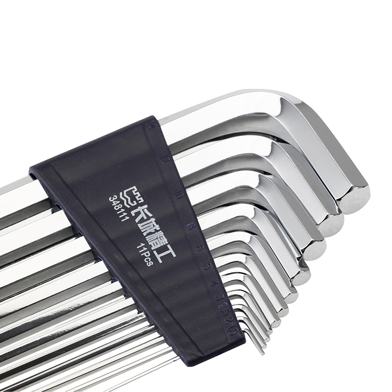11pcs 塑插鍍鉻球頭特長(zhǎng)內(nèi)六角扳手組套
