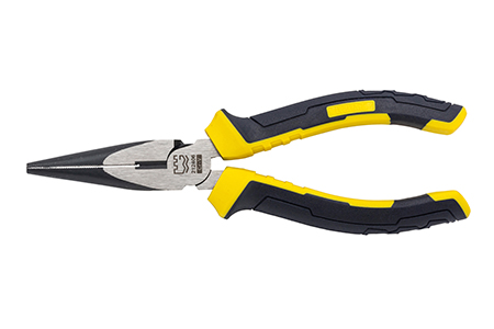 Great Wall Industrial-Grade German-Style Bi-Color Handle Long Nose Pliers，Labor-Saving
