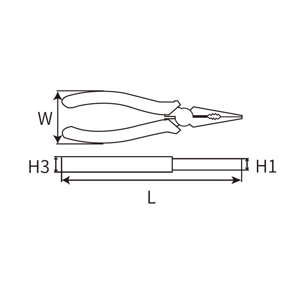 Great Wall Industrial-Grade Japanese-Style Long Nose Pliers，Labor-Saving